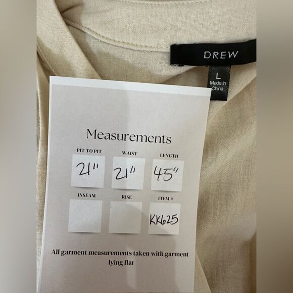 DREW Anthropologie Josephine Cream Tiered Hi Lo Button Up Dress Size L - Picture 11 of 11